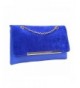 Leather Accent Envelope Clutch Handbag