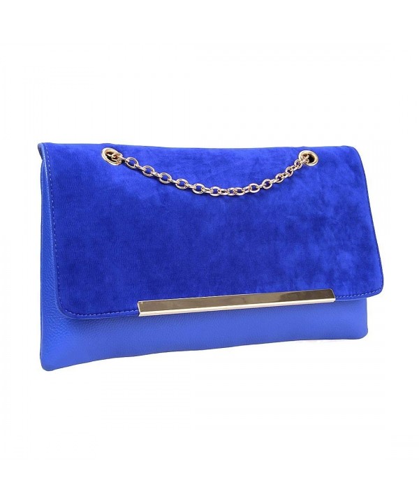 Leather Accent Envelope Clutch Handbag