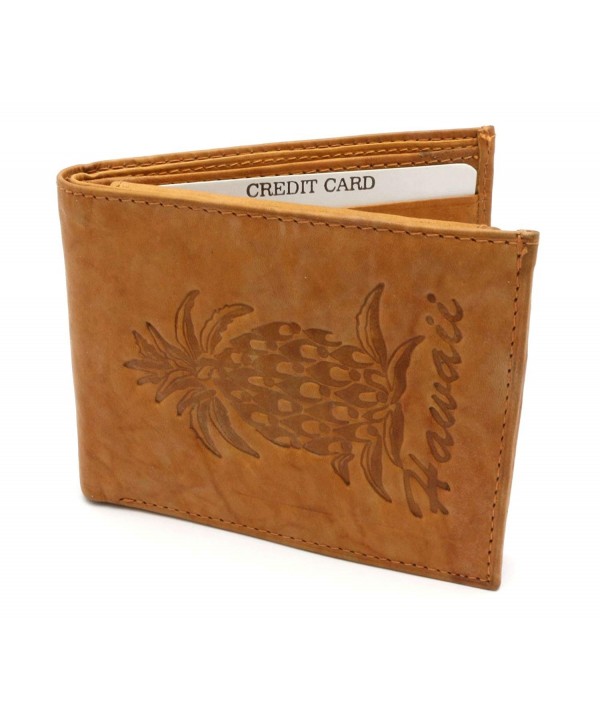 Bifold Genuine Leather Pineapple Embossed