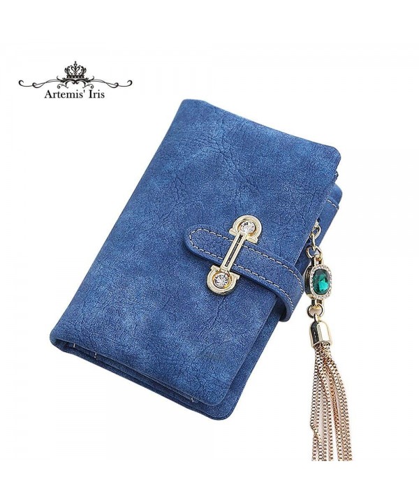 ArtemisIris Wallet Leather Trifold Royalblue