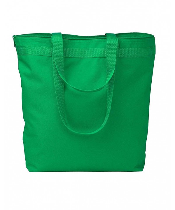 8802 Large Tote with Zipper Closure - One Size - Kelly Green - CJ117W1CTMJ