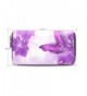 Womens Purple Butterfly Leather Zippered