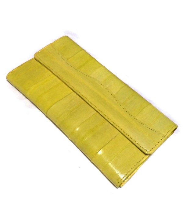 Trifold function natural genuine wallet yellow