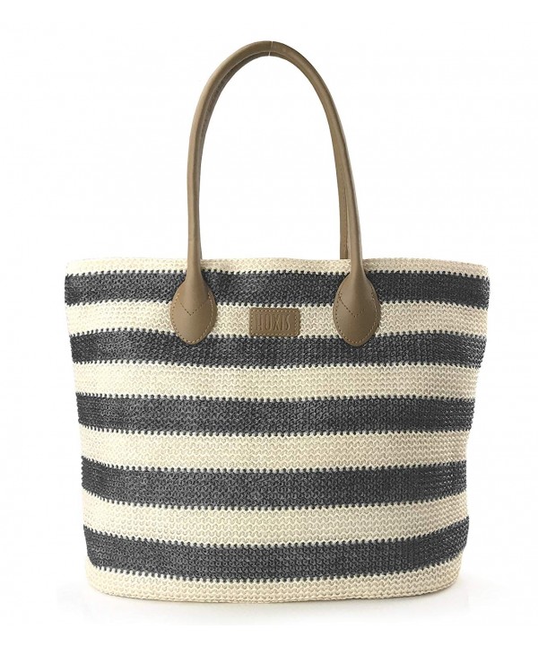 Striped Synthetic Vaction Shoulder Handbag