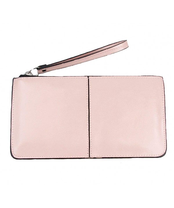 Women's Solid Color PU Leather Wristlet Clutches Purse Wallet Credit ID ...