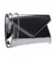 Metallic Envelope Leather Clutch Bag