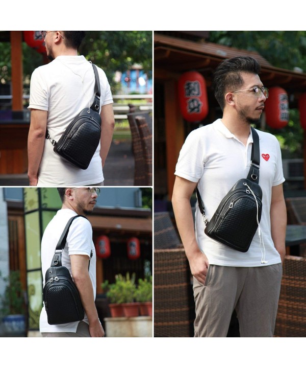 Men's Genuine Leather Versatile Sling Bag Shoulder Chest Packs Cross ...