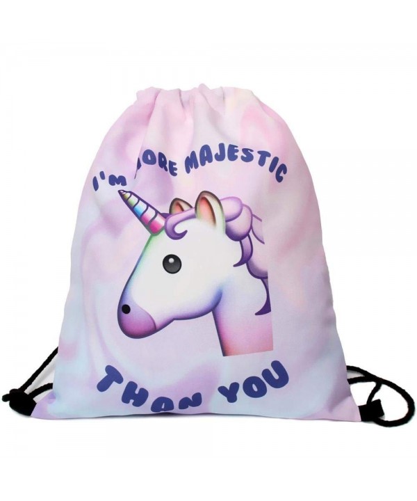 HELLATHUND characters Drawstring Backpacks unicorn