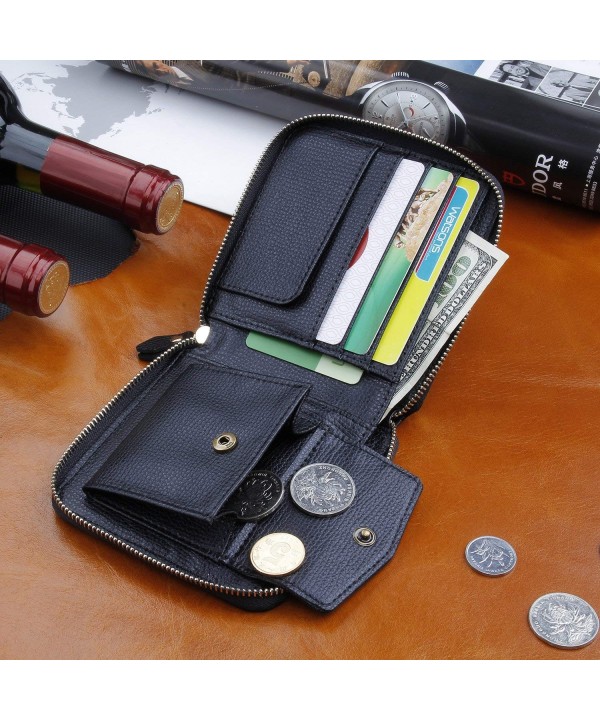 RFID Blocking Wallet Women's Bifold Compact Small Zip Around Wallet
