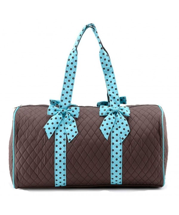 Quilted Solid Large Duffle Turquoise