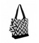 Canvas Bucket Shoulder Purse Chevron