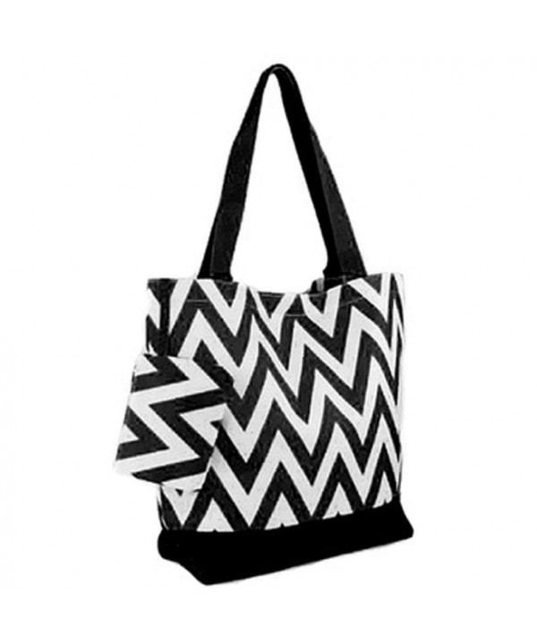 Canvas Bucket Shoulder Purse Chevron