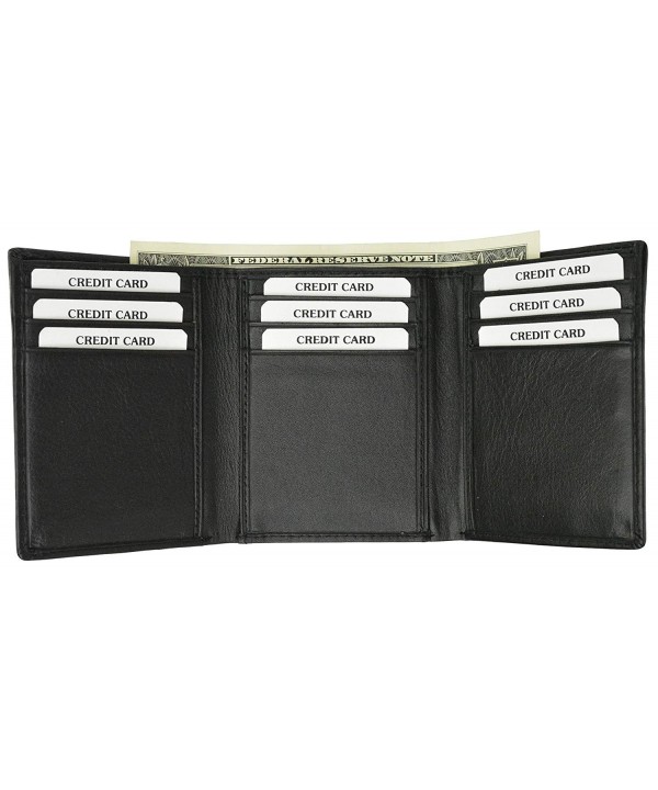 Genuine Leather Trifold Wallet Outside