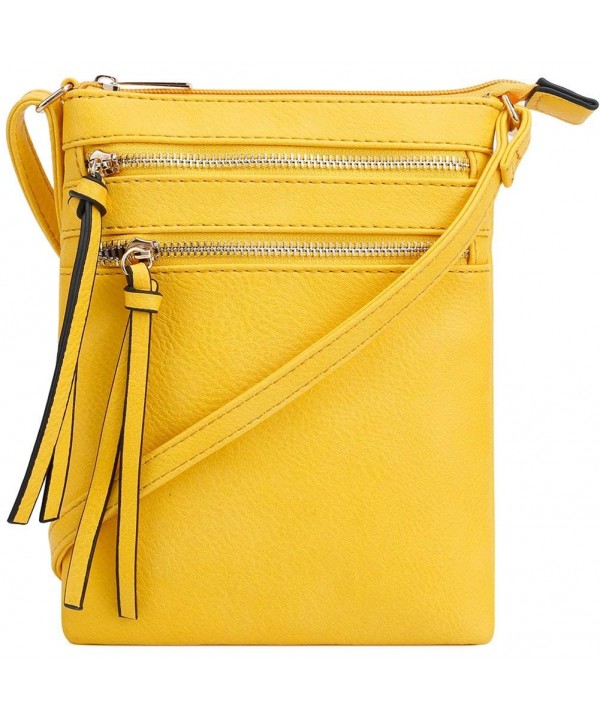 VOCUS Leather Crossbody Functional Zipper