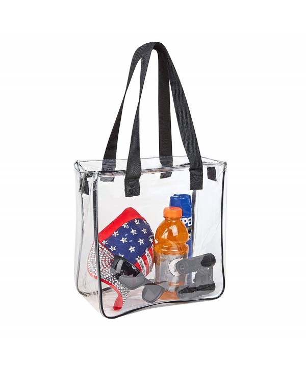 Clear 12 x 12 x 6 NFL Stadium Approved Tote Bag with Black Handles ...