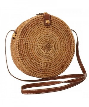Vintage Round Straw Woven Rattan Bag Handmade Woven Straw Shoulder ...