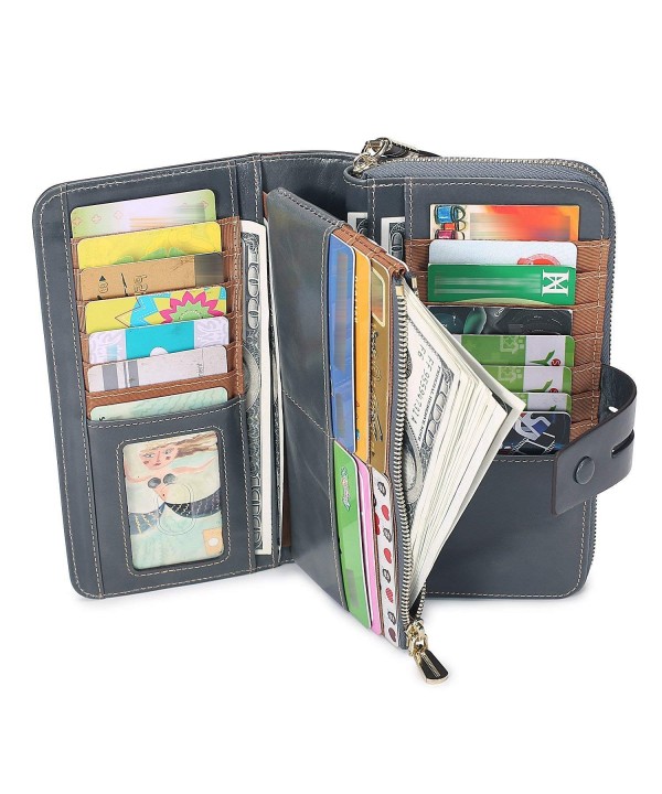 AINIMOER Organizer checkbook Gray Blue