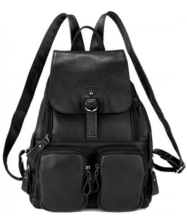 Coolcy Genuine Leather Backpack Vintage