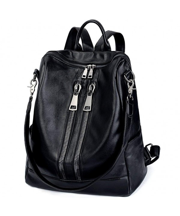 UTO Backpack Leather Rucksack Shoulder