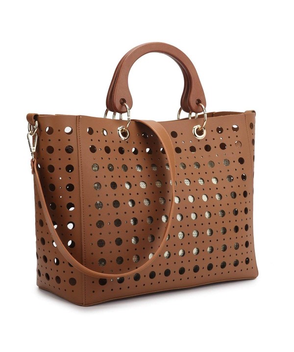 Dasein Perforated Shoulder Handbag Satchel