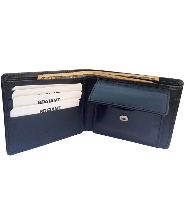 Bdgiant Leather Bifold Credit Sections black