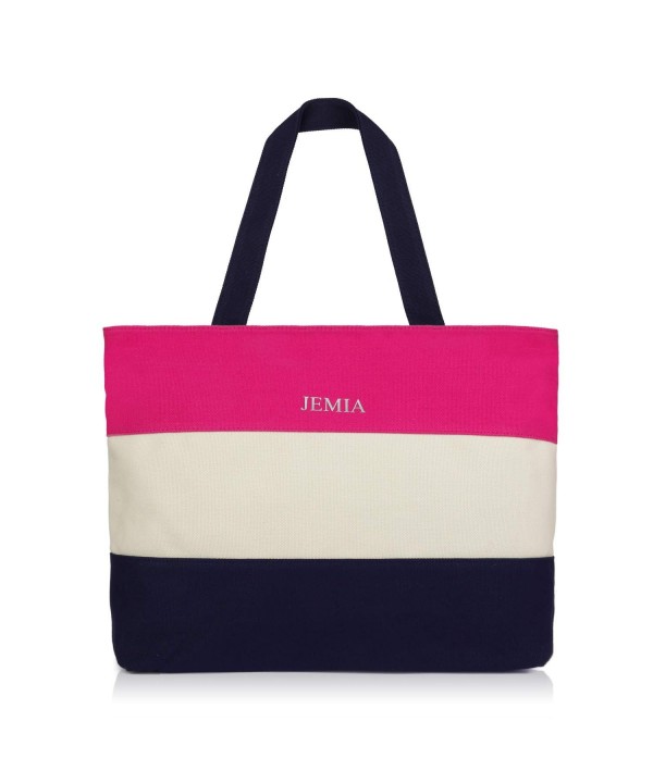 JEMIA Canvas Tote Bag Zipper