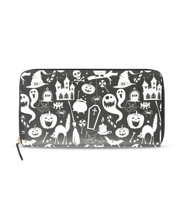 Womens Zipper Wallet Halloween Pumpkin