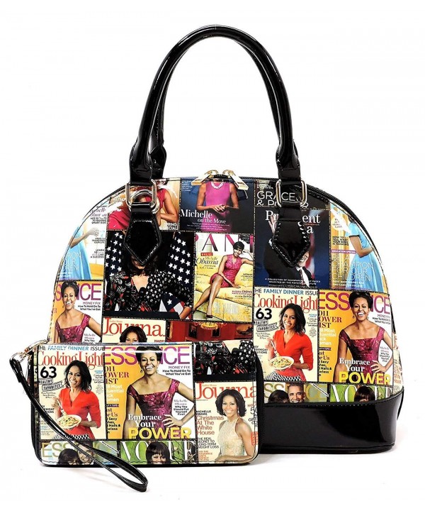 Magazine Cover Collage Mini Dome Satchel FW-PQ058 > Fashion