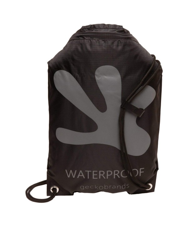 geckobrands Waterproof Drawstring Backpack Black