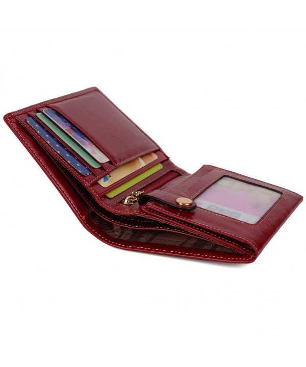 YALUXE Womens Compact Leather Billfold