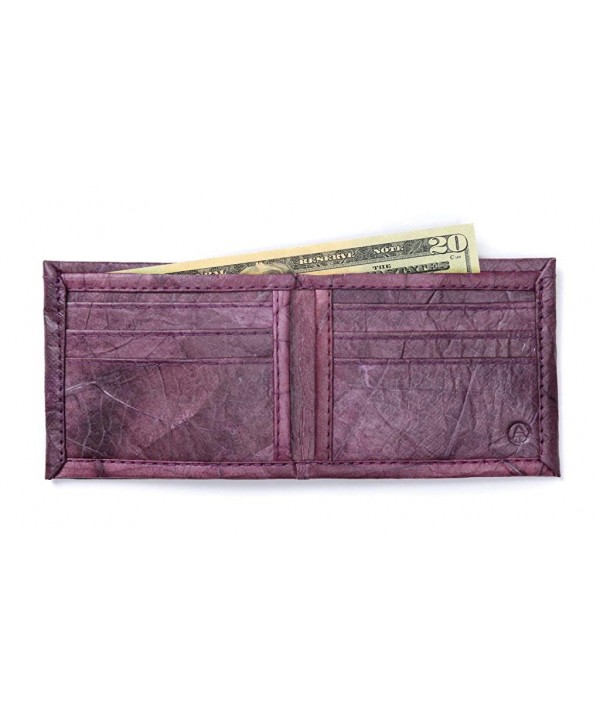 Leaf Leather Bifold Wallet Handmade