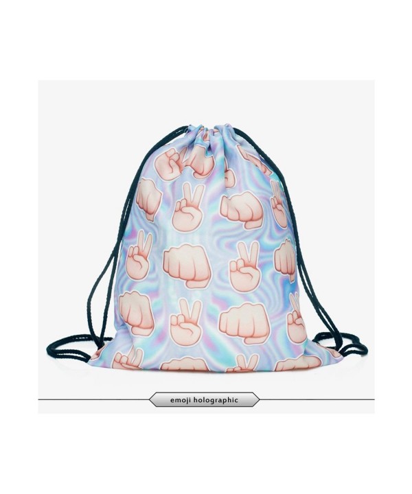 Alien emoji printing Drawstring holographic