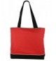 Shoulder Tote Bag Zipper Red