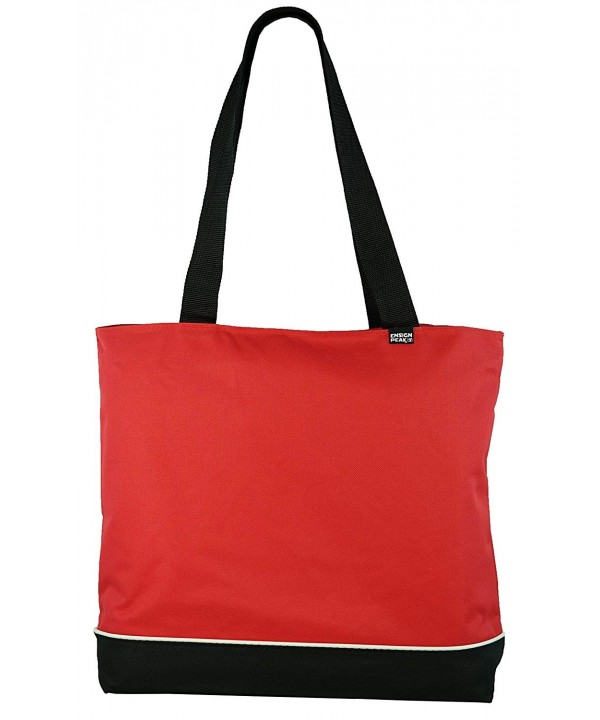 Shoulder Tote Bag Zipper Red