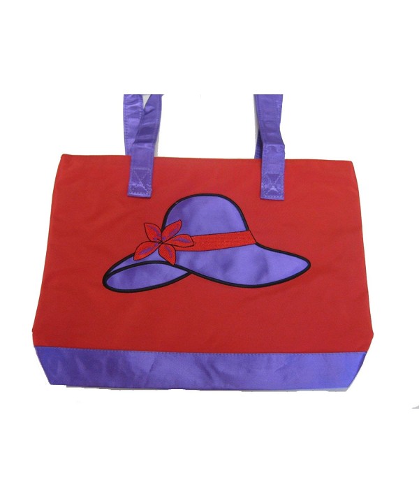 Red Tote Purple Hat Design