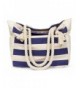 Malirona SB028B green Malirona Beach Canvas Travel Tote Bag Blue Stripes