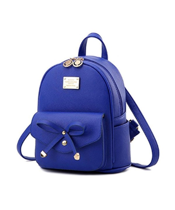 Women Fashion Bowknot Cute Leather Backpack Mini Backpack Purse for ...