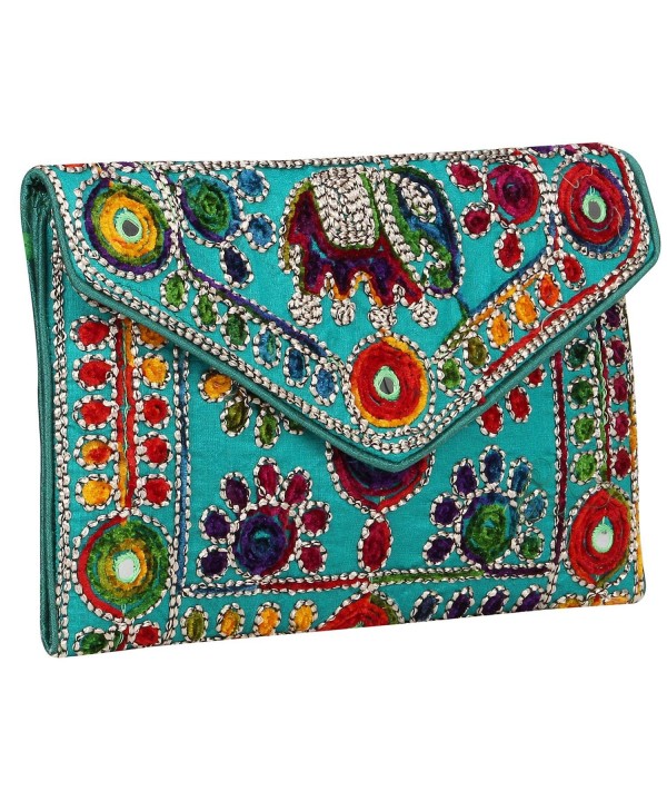 Rajasthani Jaipuri Foldover Purse Quality Checked Green