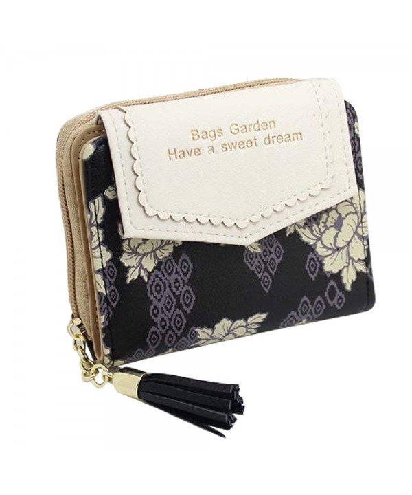 Wallet Bifold Floral Clutch Tassels