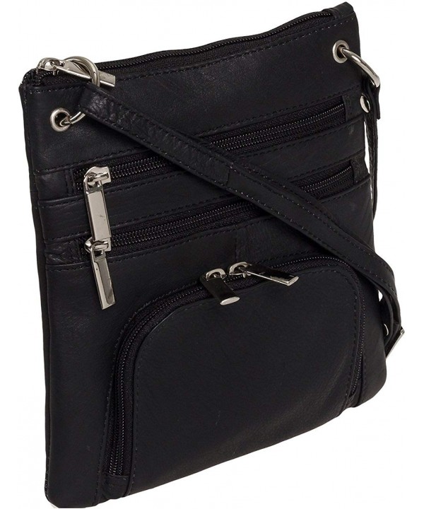 Silver Lilly Genuine Multi Pocket Crossbody